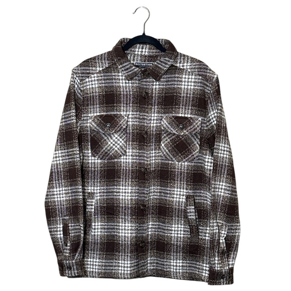 Distortion Other - DISTORTION Men's Brown Plaid Casual Button Down Shirt,Size M,NWT